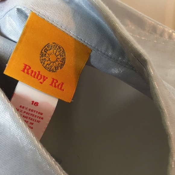 RUBY Rd. button up silver blouse size 16 - Picture 8 of 8